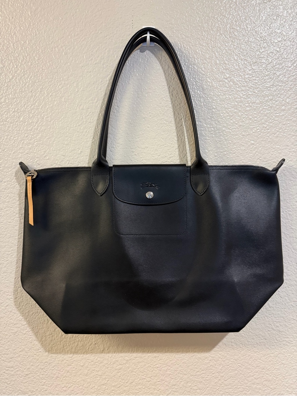Longchamp Black Leather Tote Bag